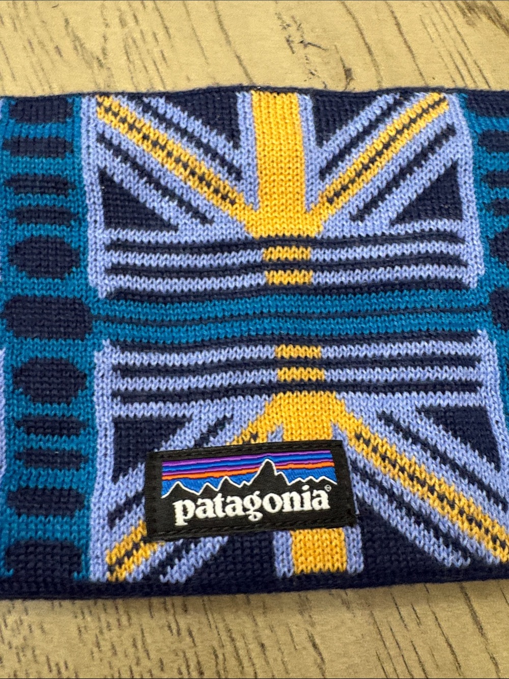 Patagonia Navy, Blue & Yellow Geometric Knit Headband - Picture 2 of 4